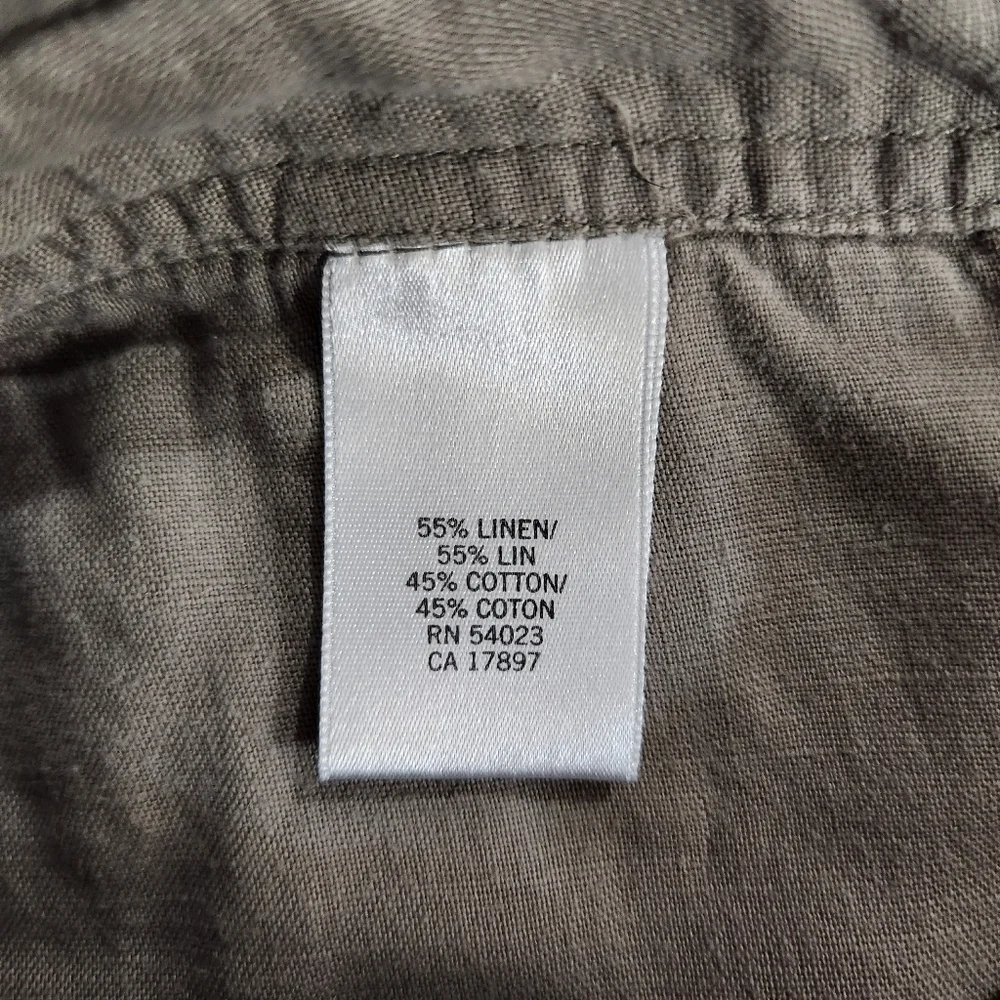 Banana Republic Womens Ryan Fit Tan Linen Blend Low Rise Wide Leg Pants-Size 4